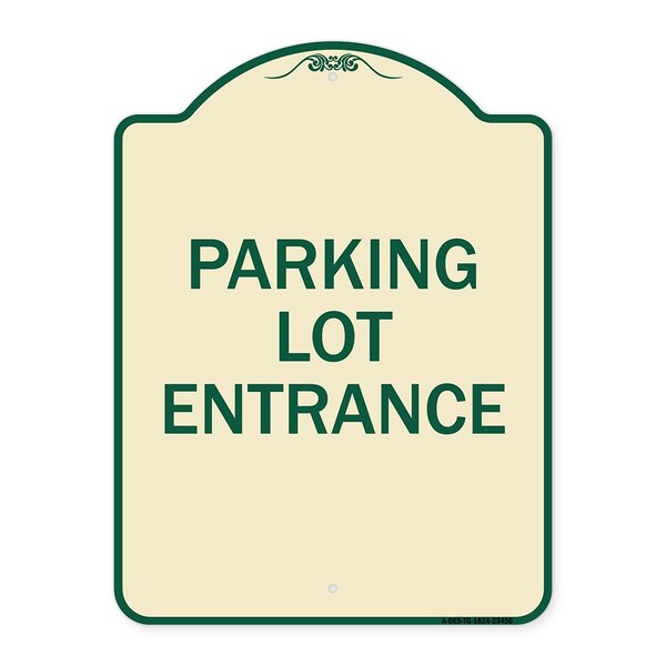 Parking Entrance Parking Lot Entrance Heavy-Gauge Aluminum Sign, 24" x 18", TG-1824-23450